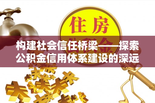 岳西构建社会信任桥梁——探索公积金信用体系建设的深远意义